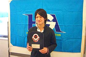 北海道学生ゴルフ選手権で3位入賞した杉下智大君